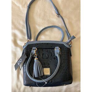 M.C. Cheryl Navy Blue Leather Small Purse Crossbody Handbag Bag 2301